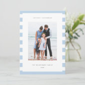 Klassieke streep | Verticale foto Hanukkah Feestdagenkaart (Staand voorkant)