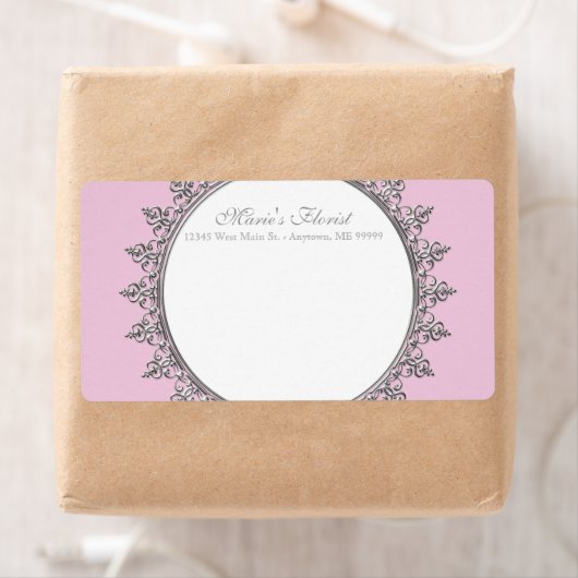 Klassieke streepjescirkel voor zakelijke verzendin etiket (Insitu)