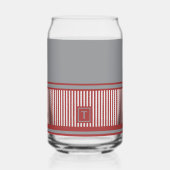 Klassieke stripe monogram blikvorm glas (Voorkant)