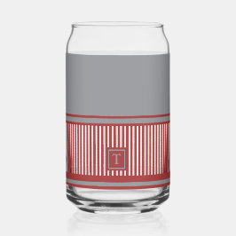 Klassieke stripe monogram blikvorm glas