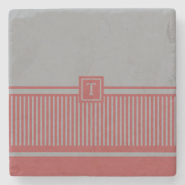 Klassieke stripe monogram stenen onderzetter