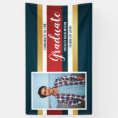 Klassieke Stripes Afstuderen Fotogradatie Partij Spandoek (Verticaal)