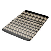 Klassieke Stripes Black en Taupe Badmat (Gekanteld)