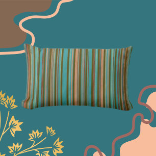 Klassieke Stripes Blauwgroen, Clay Shades, bruin Kussen