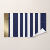 Klassieke Stripes Blue, White, Gold Personalized Bad Handdoek (Handdoek)
