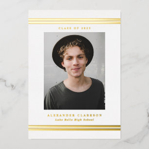 Klassieke Stripes Moderne Fotogradatie Partij Folie Uitnodiging