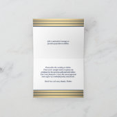 Klassieke Stripes & Stijlvol Script Navy Blue & Go Bedankkaart (Binnen)