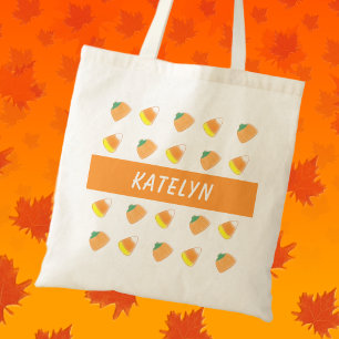 Klassieke Suikermaïs en Pompoen Oranje Canvas tas