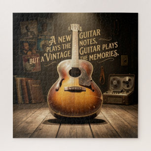 Klassieke Sunburst Hollow Body Gitaar Legpuzzel