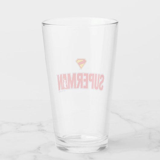 Klassieke Superman Bold Logo Glas (Achterkant)