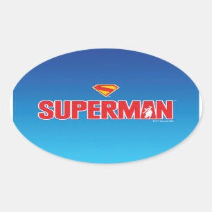 Klassieke Superman Bold Logo Ovale Sticker