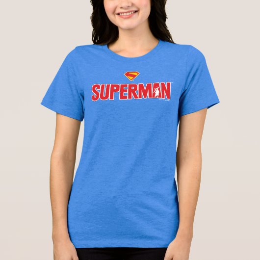 Klassieke Superman Bold Logo Tri-Blend Shirt (Voorkant)