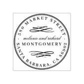 Klassieke Swirls Trouwnamen Rond Retouradres Rubberstempel (Afrduk)