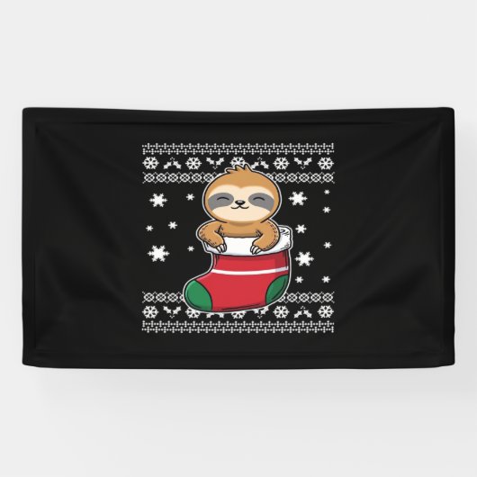 Klassieke T-Shirt met kerstsleuf Spandoek (Horizontaal)