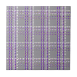 Klassieke tartan plaid. Grijs, lila Tegeltje