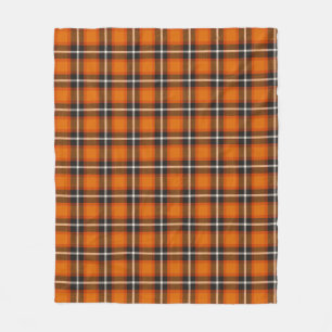Klassieke Tartan Schotse Ruit Oranje Zwart Herfst Fleece Deken