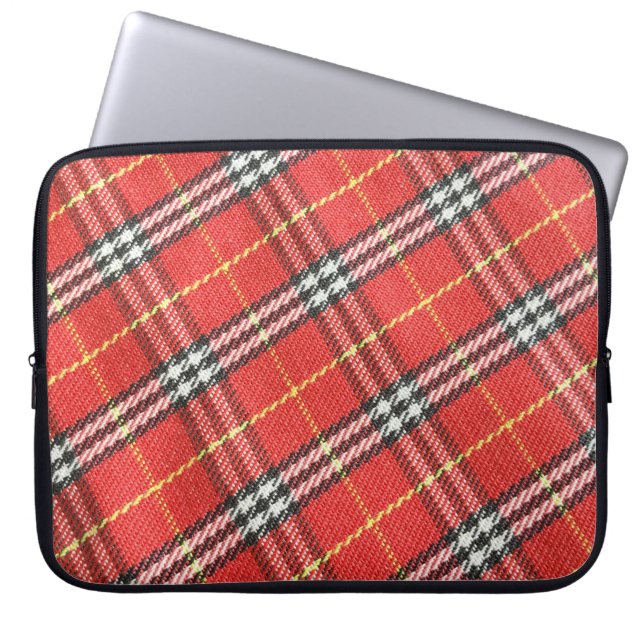 Klassieke Tartan Textuur Achtergrond Laptop Sleeve (Voorkant)