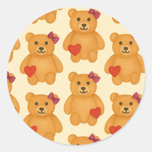 Klassieke Teddy Bear Pattern Sticker (Voorkant)