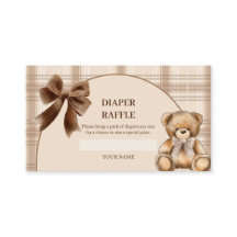 Klassieke teddybeer beige geruite luierloterij bij