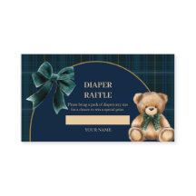 Klassieke teddybeer groene ruitjes luierraffle