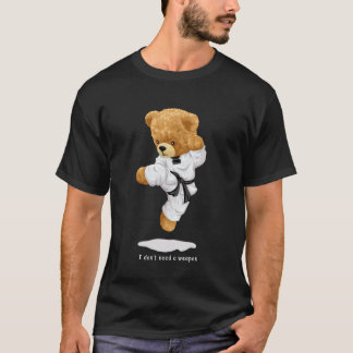 Klassieke teddybeer karate uniform doet sprong sch t-shirt