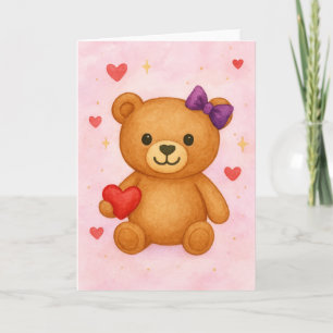 Klassieke teddybeer lege groet  kaart