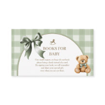 Klassieke teddybeer sagegroene geruite boeken voor