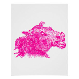 Klassieke tekening van een intens paardenhoofd kun perfect poster