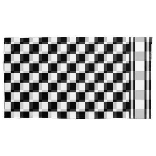 Klassieke test: ik bleed Racing Check Black White Kussensloop (Voorkant)