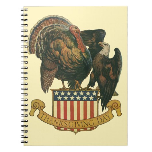 Klassieke Thanksgiving-kalkoen, adelaar, Amerikaan Notitieboek (Voorkant)