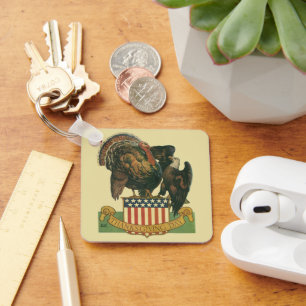 Klassieke Thanksgiving-kalkoen, Adelaar, Amerikaan Sleutelhanger