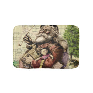 Klassieke Thomas Nast-illustratie van Kerstman  Badmat