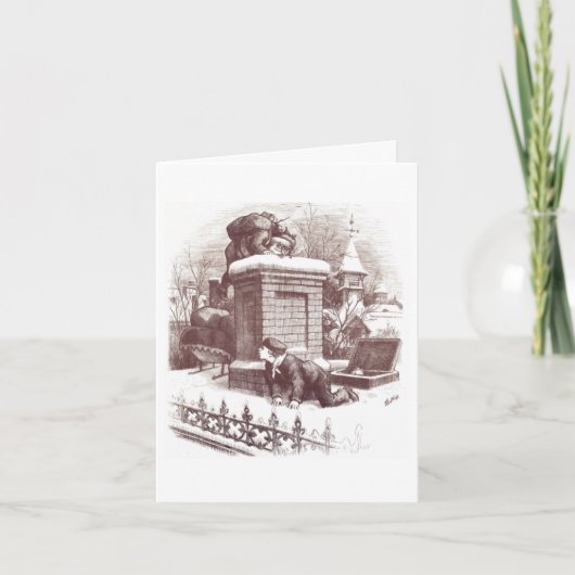 Klassieke Thomas Nast-kerstkaart Feestdagen Kaart (Voorkant)