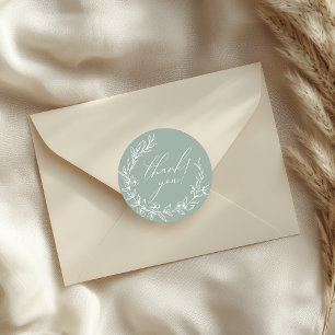 Klassieke tijdloze bloem groene baby shower ronde sticker
