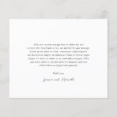 Klassieke Tijdloze Budget Wedding Dank u kaart (Achterkant)