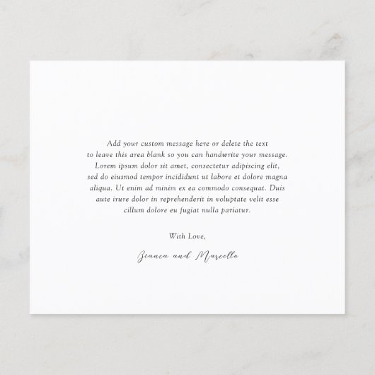 Klassieke Tijdloze Budget Wedding Dank u kaart (Achterkant)