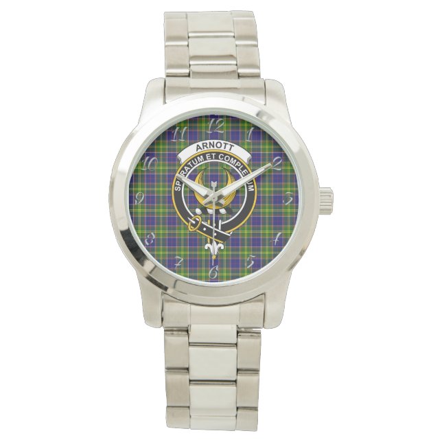 Klassieke tijdloze cannen Arnott Tartan Pset Gift  Horloge (Voorkant)
