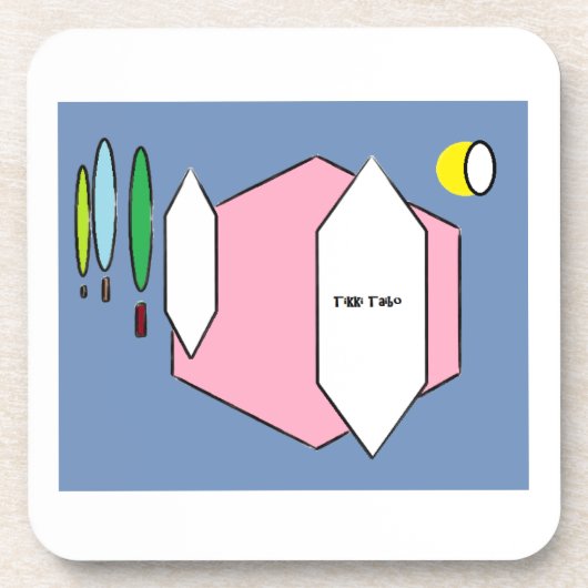 Klassieke Tikki Taibo. Op een onderzetter. Bier Onderzetter (Voorkant)