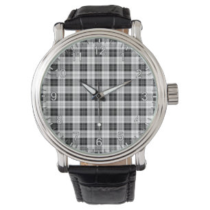 Klassieke Timeless Clan Erskine Black en White Tar Horloge