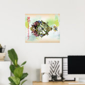 Klassieke Tovenaar van het Poster van de Waterverf (Thuiskantoor)