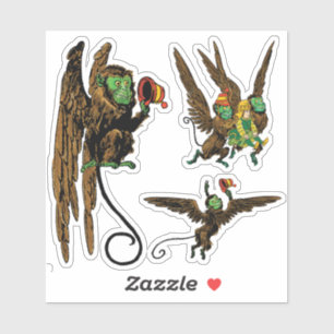 Klassieke Tovenaar van Oz, Dorothy en Vliegende Ap Sticker