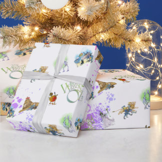 Klassieke Tovenaar van Oz Kerst Splat Wrap Paper Cadeaupapier