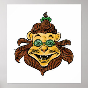 Klassieke tovenaar van Oz, Leeuw draagt een groene Poster