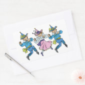 Klassieke tovenaar van Oz, Schattige dansende Munc Rechthoekige Sticker (Envelop)