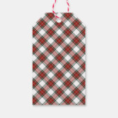 Klassieke traditionele kersttartanspleet cadeaulabel (Achterkant)