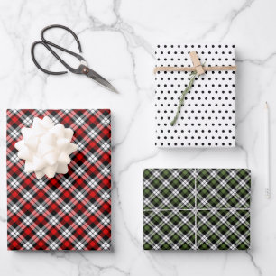 Klassieke traditionele rode zwarte witte gingham inpakpapier vel