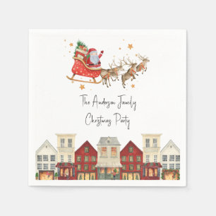 Klassieke traditionele waterverf familie kerst servet