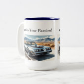 Klassieke Trans Am stijl in zilver Tweekleurige Koffiemok (Voorkant links)