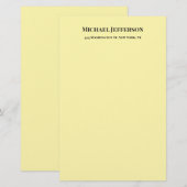 Klassieke Trendy Crème Kleur Briefpapier (Voorkant / Achterkant)