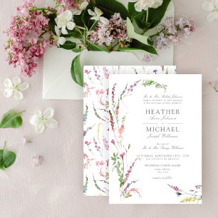 Klassieke Trendy Elegant Wildflower Floral Wedding Kaart